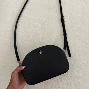 Tory Burch Black Emerson Crossbody Bag with Gold Accents